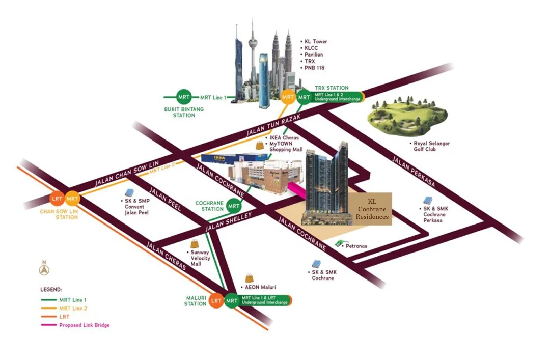 KL Cochrane Residences location and connectivity map